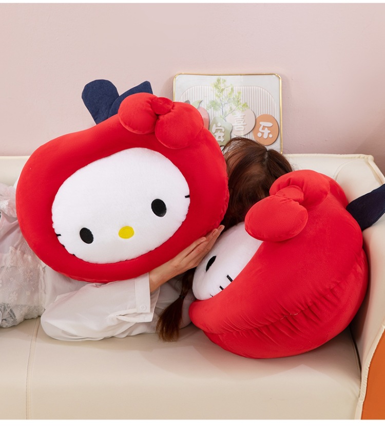 Tiktok-Style Kt Cat Pillow Cartoon Cute Classic Hello Kitty Plush Toy Apple Pillow Doll Gift