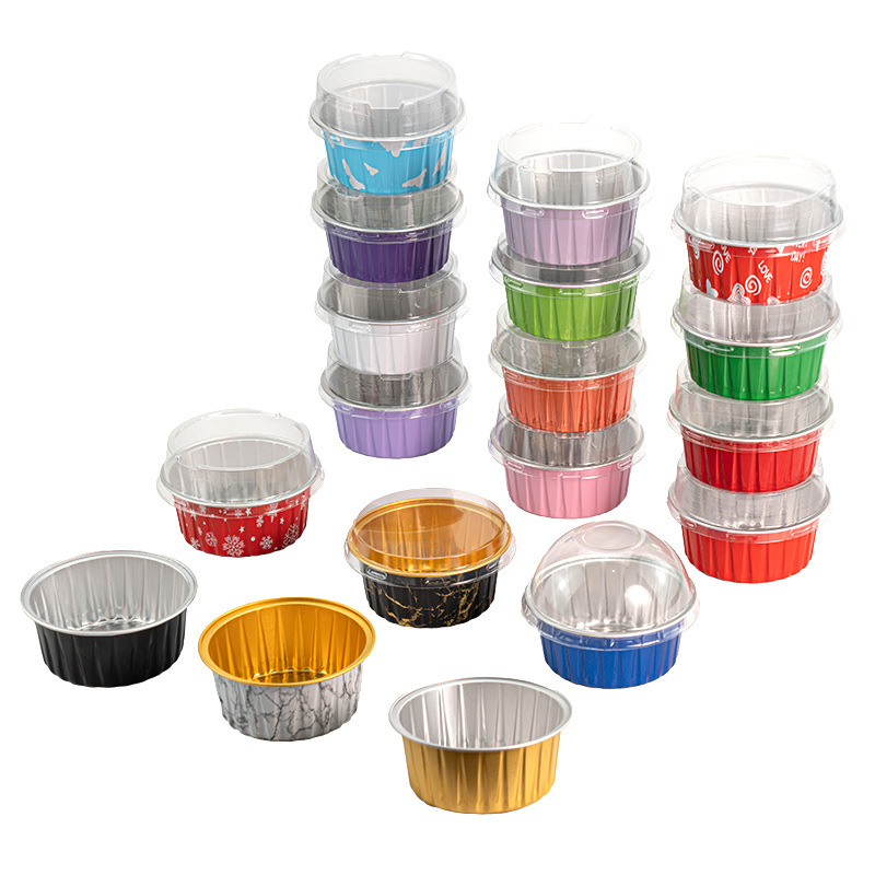 Molde para hornear, taza de pudín, freidora de aire, caja de papel de aluminio especial, taza para hornear pastel, taza redonda para mousse, caja de papel de aluminio