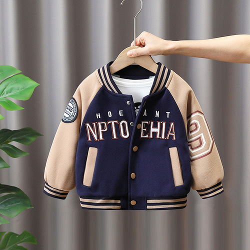 2662 Boys' Jackets Spring and Autumn Style Western Baseball Uniforms Baby Clothes  New Children's Spring Clothes Tops Handsome