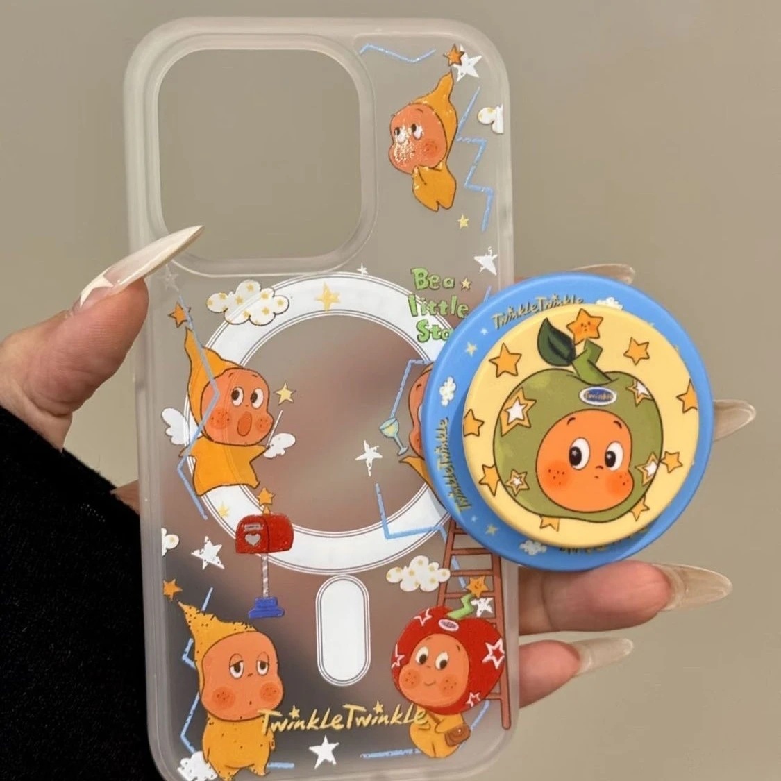 Cartoon Alien Suitable for Samsung S23Fe Mobile Phone Case S25Ultra/S24Plus/S21 Magnetic Suction S22 Apple A3