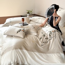 天丝棉新中式四件套床上用品4件套被套床单高档东方美春夏刺绣2m