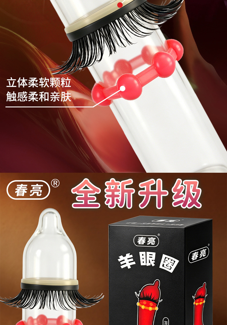 Dragon Ball Sheep-Eye Textured Latex Ring Condom with Spiked Stimulation Particles — detail image 2