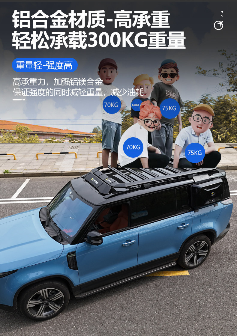 Suitable for Jishi 01 Outdoor Camping Vehicle Roof Expansion Explorer Roof Rack Canopy Side Tent Ladder