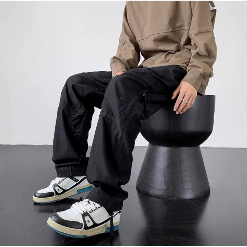 Легко сушащиеся летние брюки для путешествий, oversize, прямой свободный крой