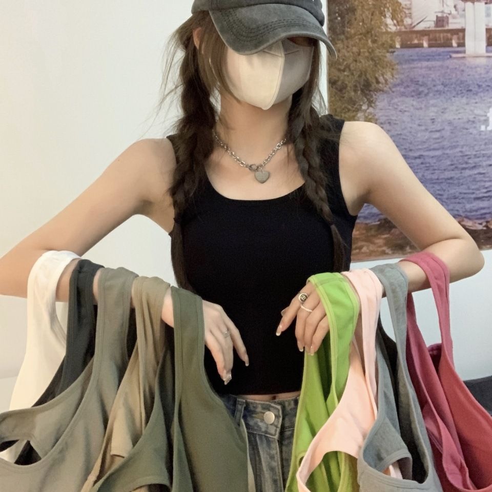 Camisola de las mujeres taza fija con almohadilla en el pecho primavera y verano nuevo tubo superior ropa interior corta deportes belleza volver tocar fondo superior moda