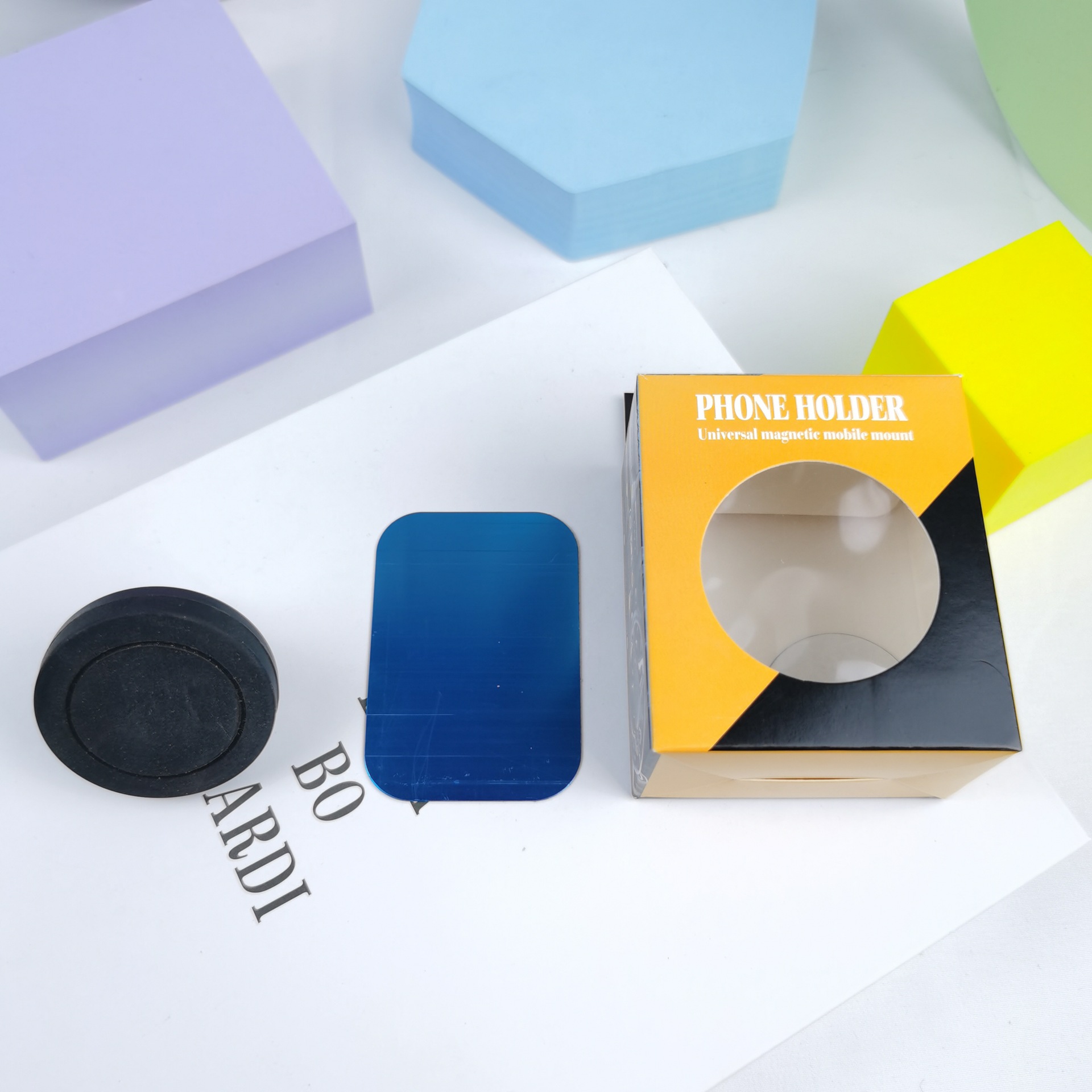 Soporte para teléfono móvil redondo coche aire acondicionado salida de aire imán magnético coche perezoso titular para teléfono móvil registro imprimible