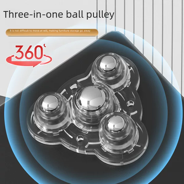 Adhesive universal pulley new home four beads punch-free plastic casters wear-resistant household hardware accessories pulley