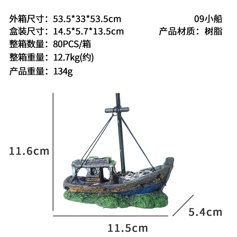 Naufragio de resina de simulación