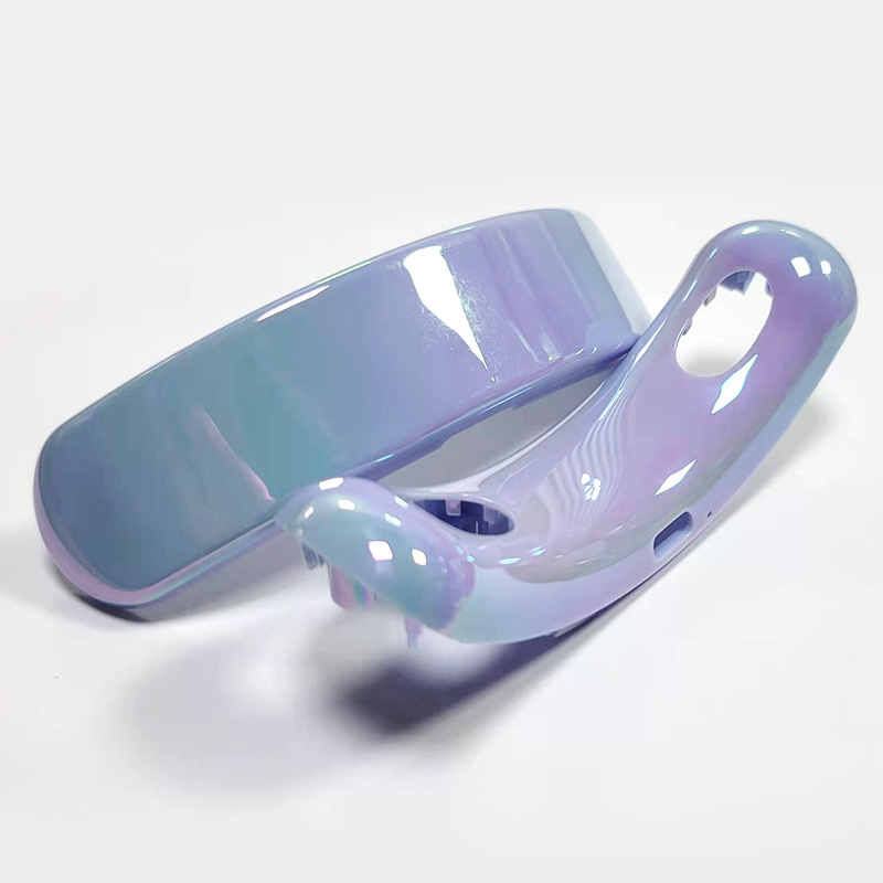 电镀真空镀膜厂家 塑料颈部按摩仪外壳幻彩渐变色uv电镀表面处理