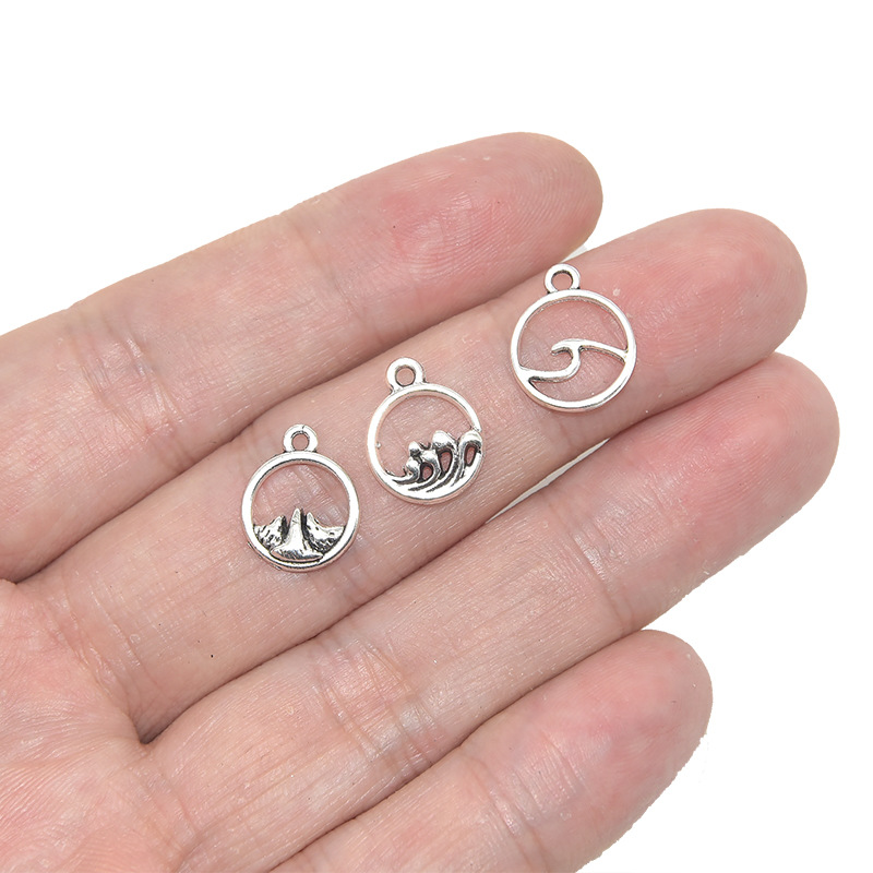 Alloy Material 1 Piece Alloy Mountain Sea Wave Pendant DIY Jewelry Accessories