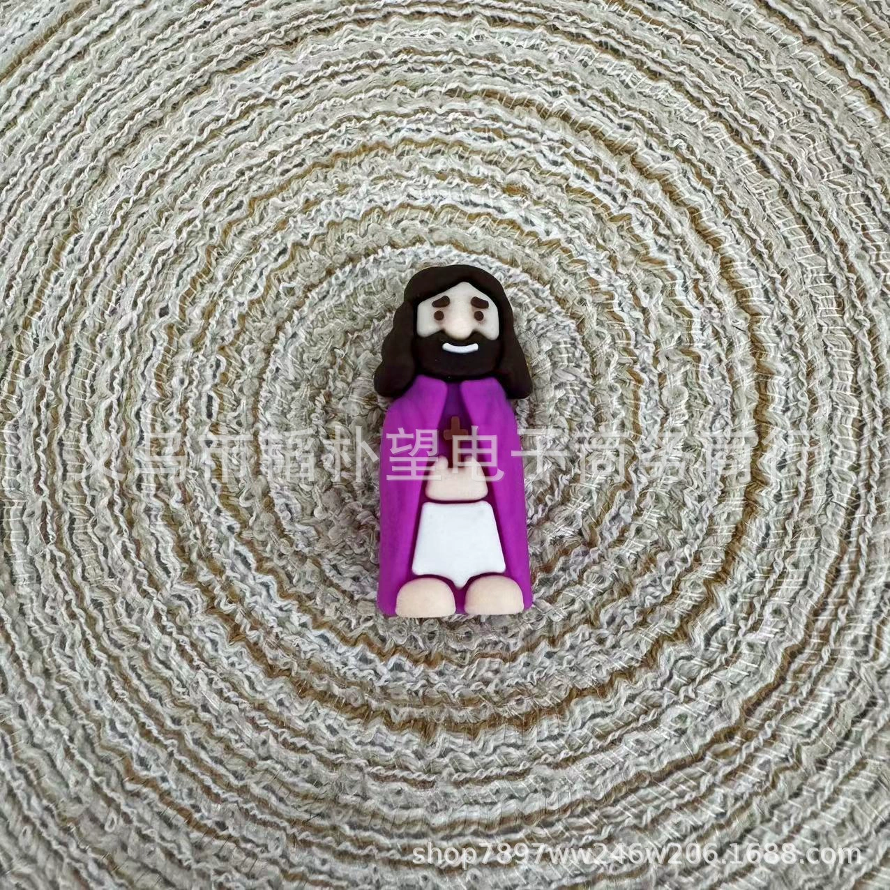 Mini Jesus Figurine PVC, 3D Easter Religious Decoration, Multi-Color Small Statue