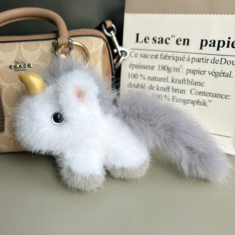 Linda muñeca de peluche unicornio mochila escolar colgante juguete muñeca para niños bolso colgante llavero cadena regalo