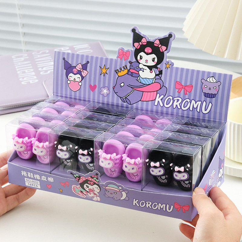 Caricatura zapatillas frescas borradoras de forma creativa lápiz para alterar y borrar artículos de papelería para estudiantes de primaria