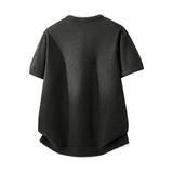 ZH8119-3D夏季V领针织衫短袖简约时尚假两件T恤新款收口上衣，男装针织衫/毛衣，星座614