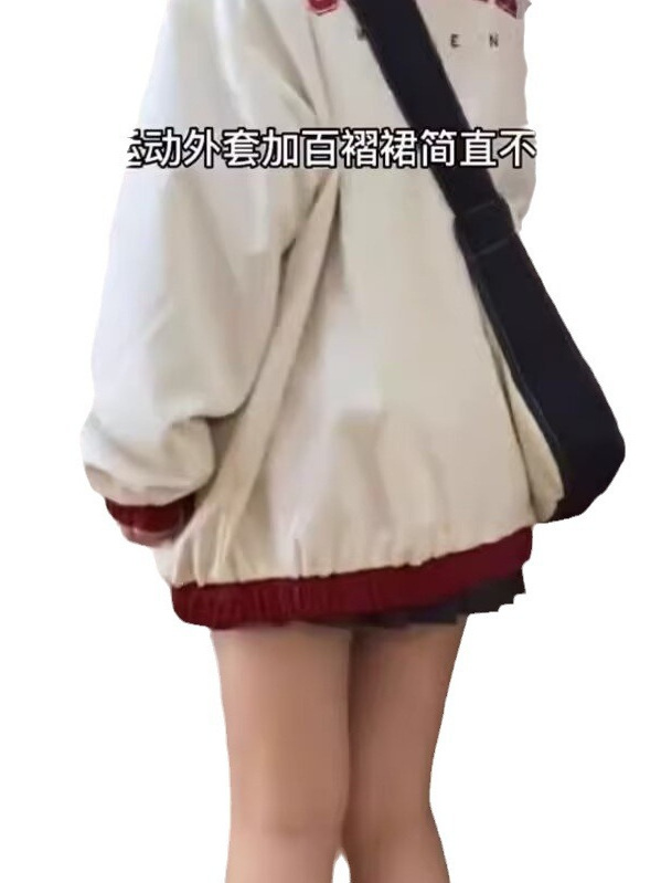 Ambos lados usan chaqueta de piloto estadounidense, uniforme de béisbol para hombres, estilo de Hong Kong de otoño e invierno, chaqueta suelta para hombres