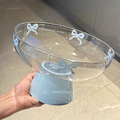 青い蝶結びの果物の皿の客間の家庭用のお茶の数の水たまりの野菜かごの精巧な高い顔の値の乾燥している果物の小食の皿