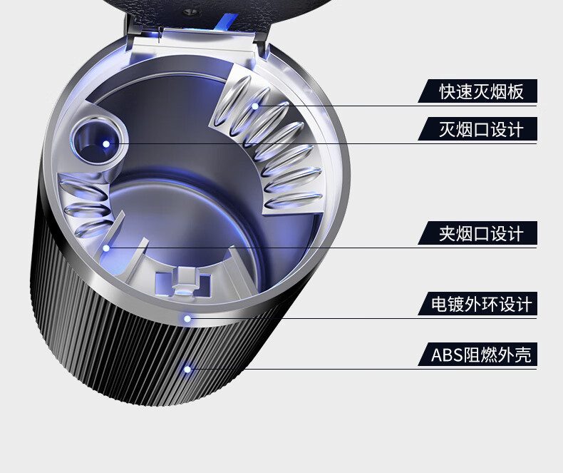 Car ashtray creative multi-function with cover advanced sense car artifact does not drop soot