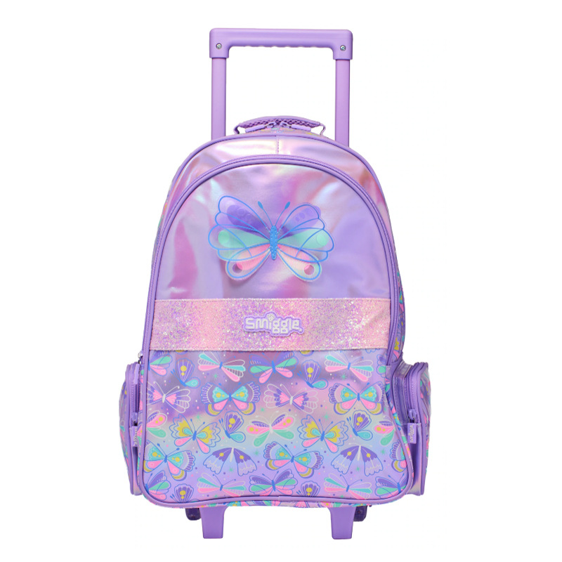 Cadena dedicada mochila escolar australiana smiggle trolley mochila escolar de remolcador de dibujos animados de gran capacidad mochila para estudiantes de primaria y secundaria