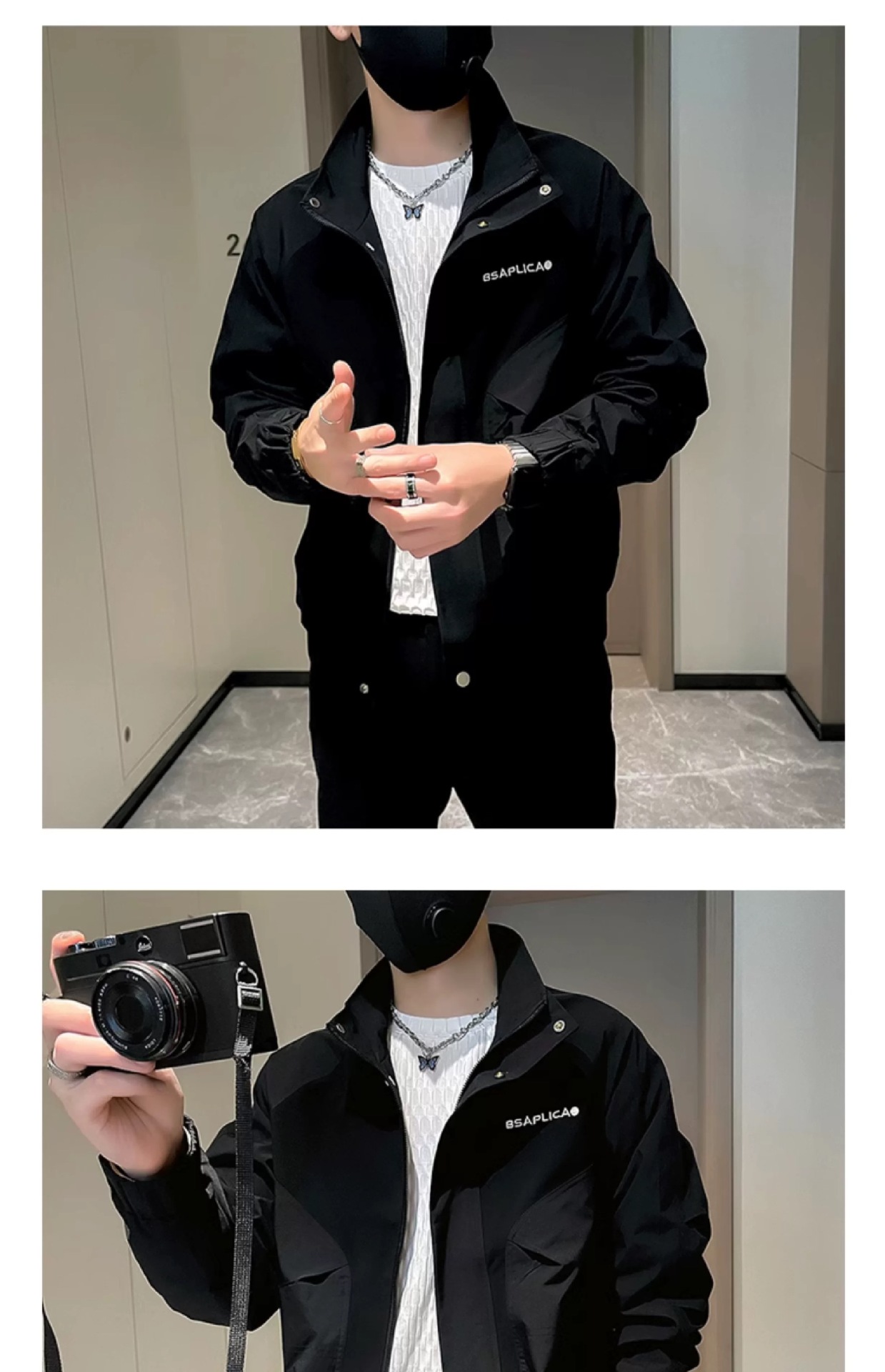 Stylish Men's Winter Coat Embroidered Workwear Versatile Jacket_voghion.com