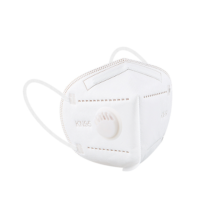 Kn95 máscara anti-industrial polvo activado carbón válvula de respiración máscara montada en la cabeza kn95 máscara al por mayor paquete independiente