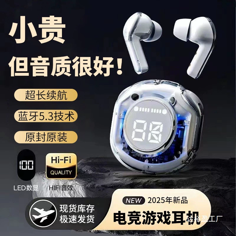 2025 новая Bluetooth-гарнитура действительно беспроводное высокое качество звука хорошее спортивное шумоподавление