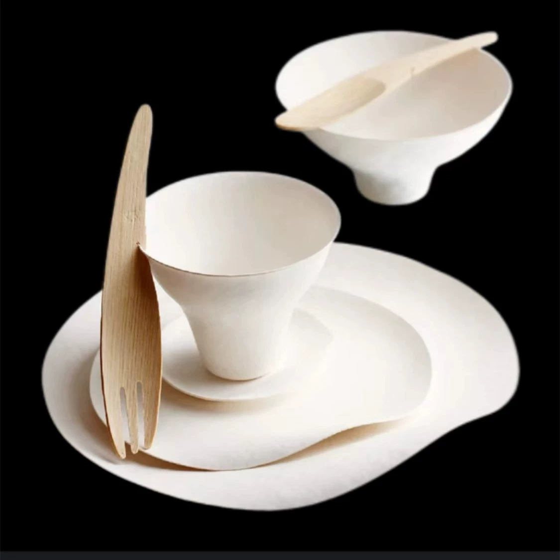 Одноразовая разлагаемая мякоть сахарного тростника в японском стиле продвинутый суши тарелка круглый гофрированный торт Десерт вечеринка