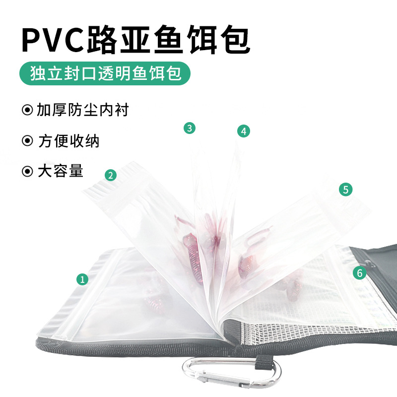 Luya bolsa de almacenamiento de cebo suave suministros de aparejos de pesca bolsa de almacenamiento de cebo impermeable bolsa de aparejos de pesca portátil desmontable de gran capacidad