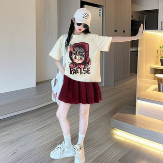 女童裙裤夏季套装2026新款中大童时髦凉爽夏装儿童短裙套装两件套