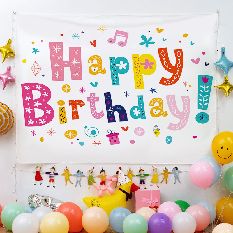 특별 제공 생일 배경 천 정리 특별 태피스트리 생일 파티 활동 장식 배경 벽 포스터 매달려 천 장식