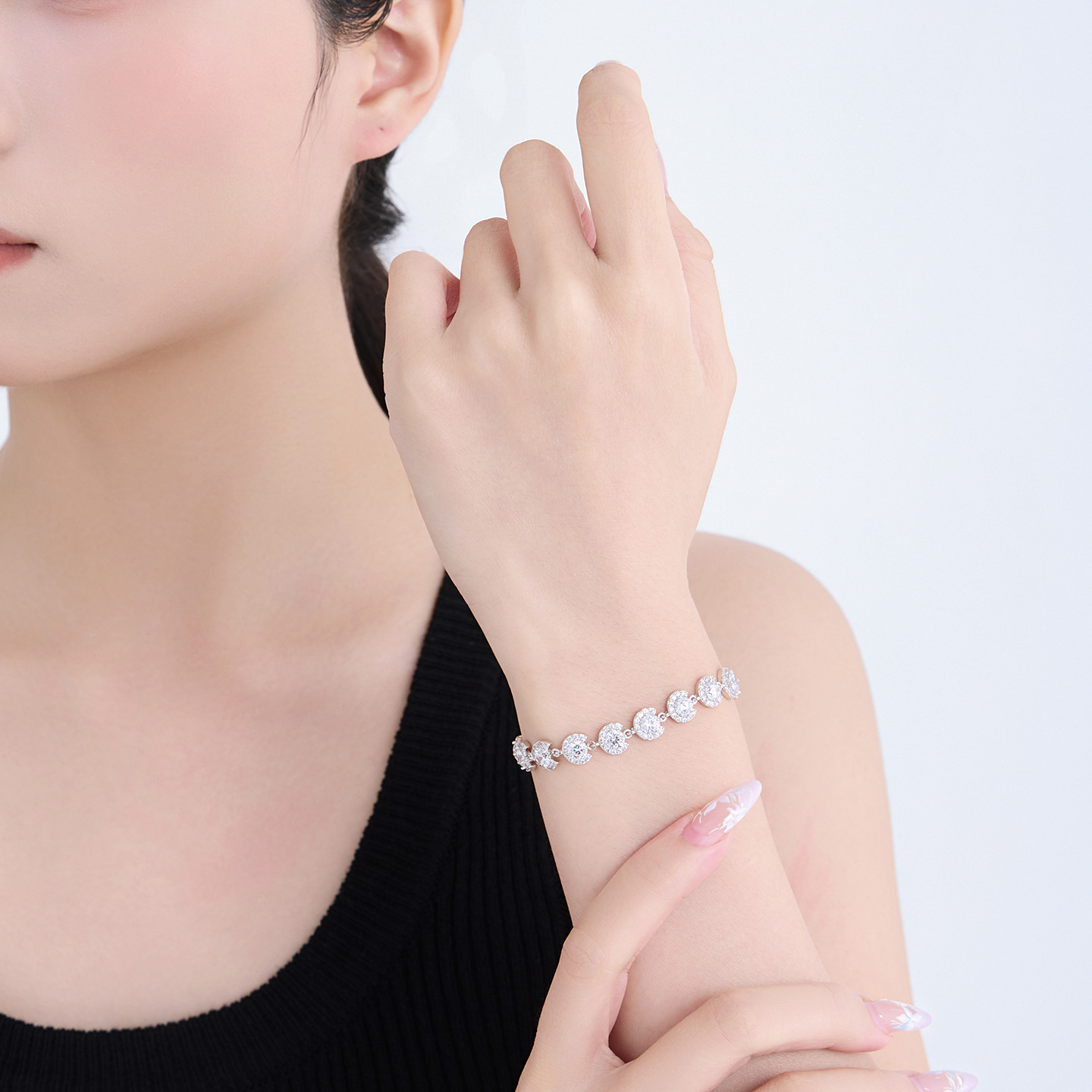 Pulsera Semicircular de Herradura de Aleación de Cobre Galvanizado, para Mujer image 3