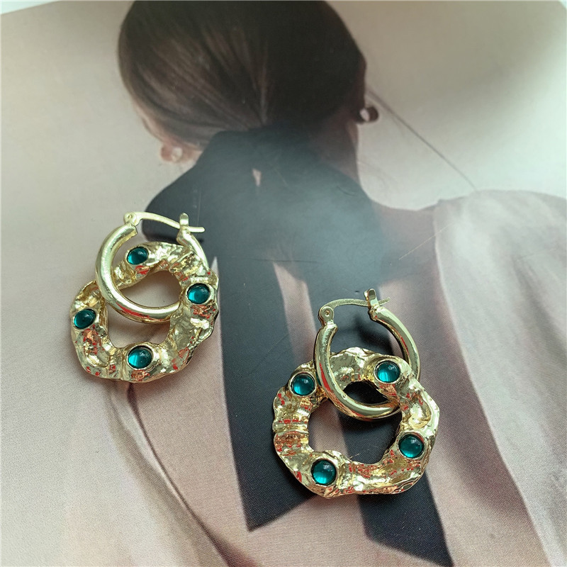 Retro Fashion Crystal Color Diamond Earrings display picture 9