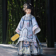 女童清汉女格格服晚清夏秋高档汉服印花复古元素民族服饰原创重工