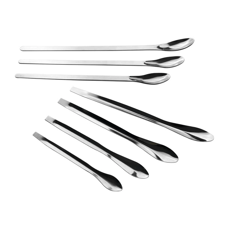 Ложка для лекарств из нержавеющей стали с одинарной и двойной квадратной головкой реагент для отбора проб порошка соскабливание утолщенная лабораторная ложка для микро-медицины весовая ложка