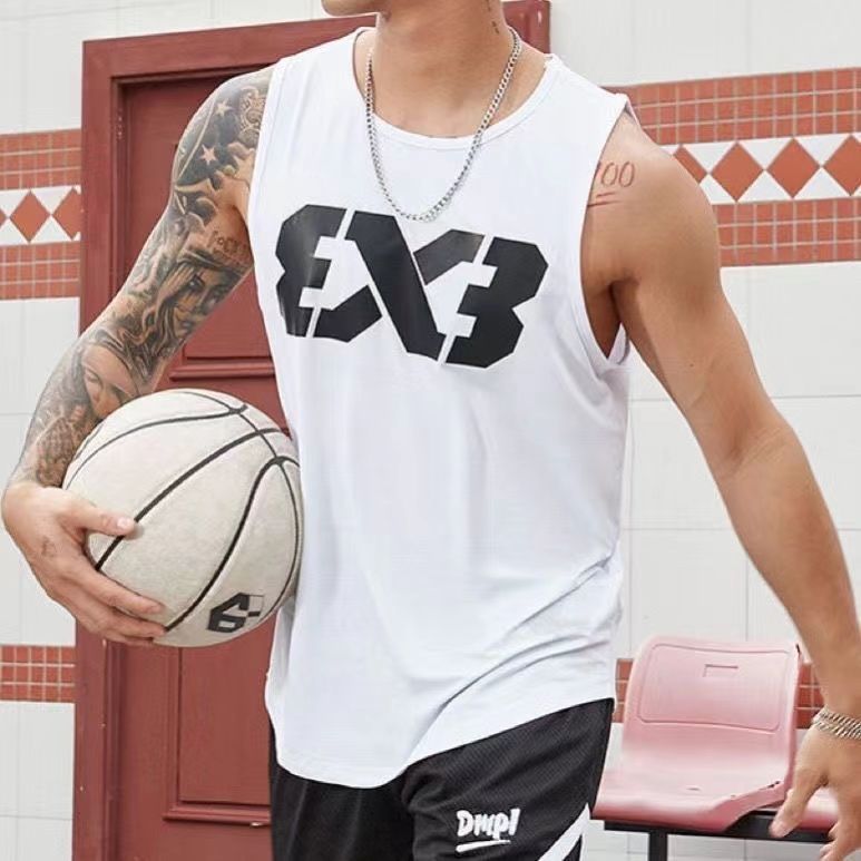3X3 chaleco de malla de secado rápido ropa de entrenamiento transpirable FIBA chaleco deportivo de baloncesto delgado sin mangas fábrica de comercio estadounidense