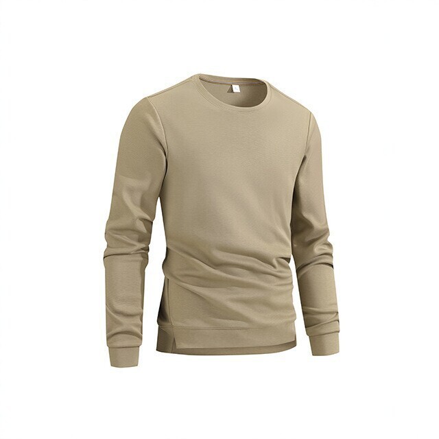 Essential wardrobe item: Antibacterial solid color crew neck sweatshirt for men, warm for spring and autumn, suitable for outdoor sports, long-sleeved pullover, casual style