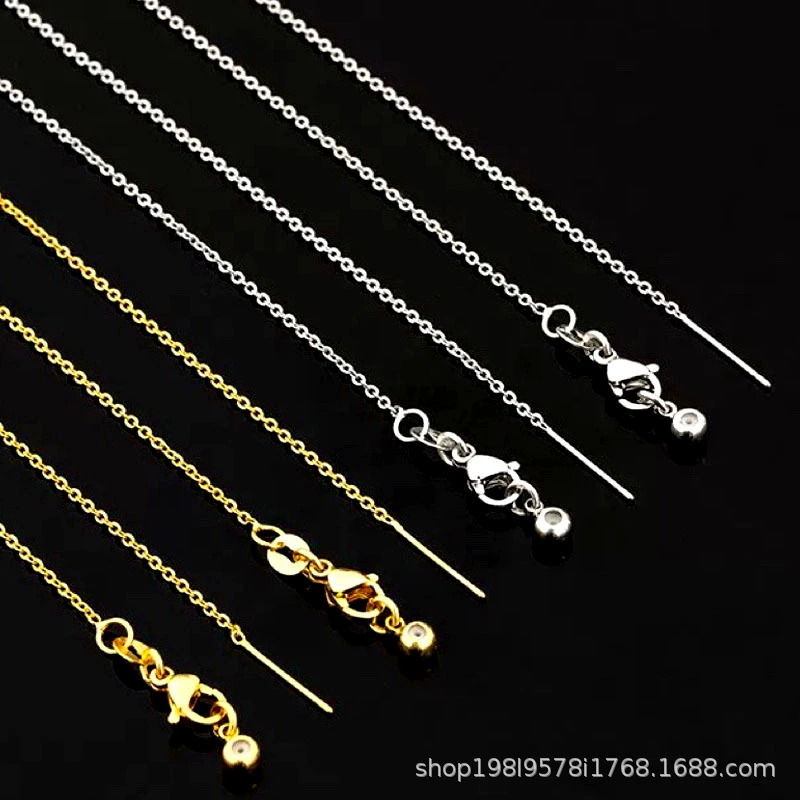 О-образная цепочка из титановой стали с иглой, регулируемое ожерелье для прокалывания бусин, производитель аксессуаров для самостоятельного изготовления, оптовая продажа модных цепочек на ключицу.