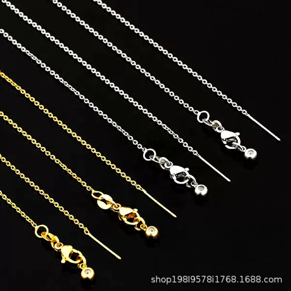 Titanium Steel O-Shaped Chain with Needle, Can Thread Beads, Adjustable Necklace DIY Accessories, Wholesale from Manufacturer, Collarbone Chain for Layering