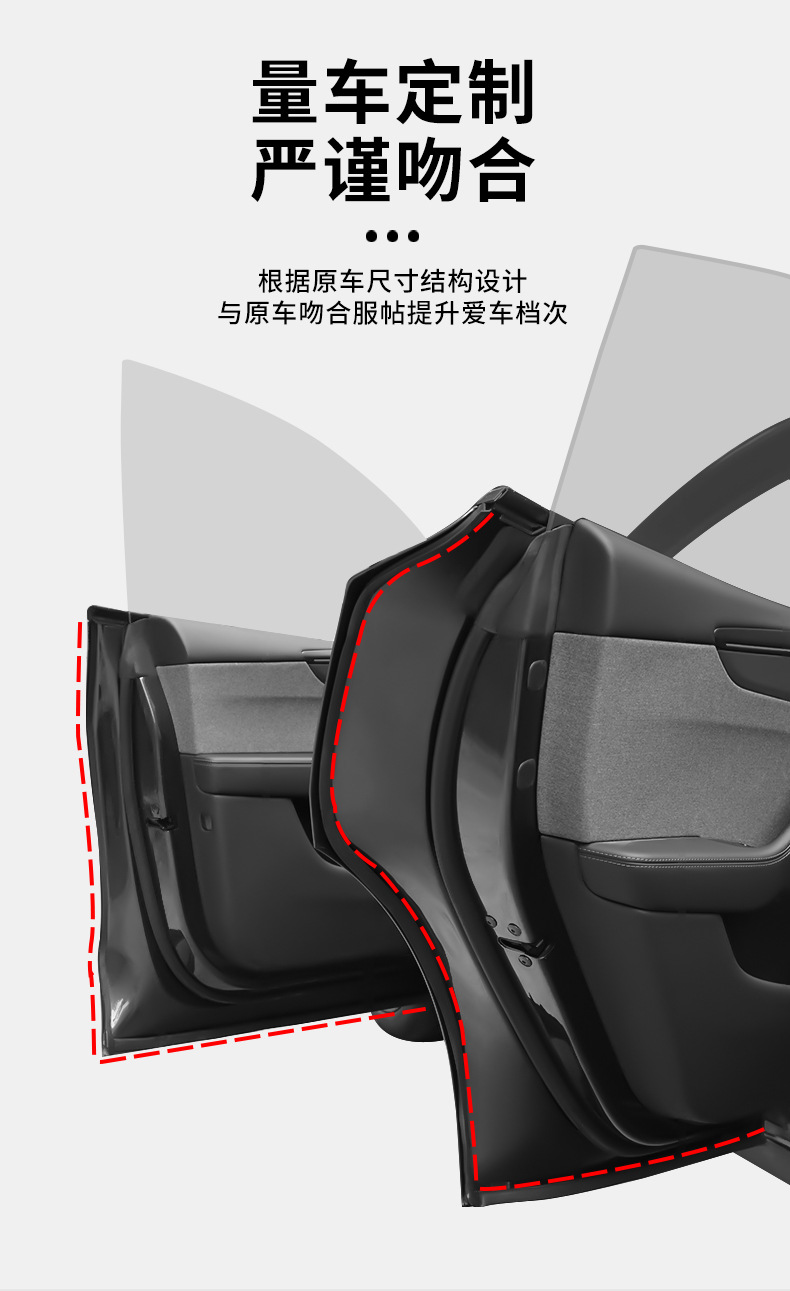 Suitable for the New Version of Model Y/Yl Tesla Full Car Soundproof Sealing Strip Waterproof Dustproof Silent Strip Wholesale