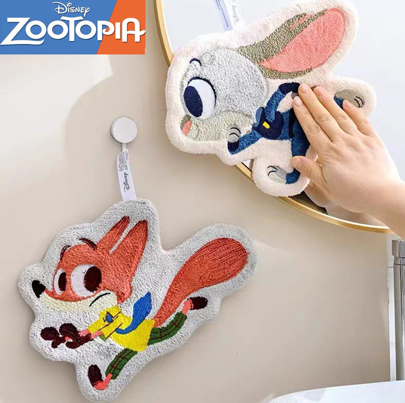 Crazy animal city towel can be hung non-smelly super absorbent coral fleece cute cartoon hook rabbit Mickey rice