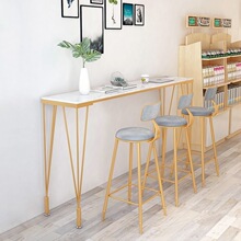 Nordic marble bar tab chairs long high iron dining table