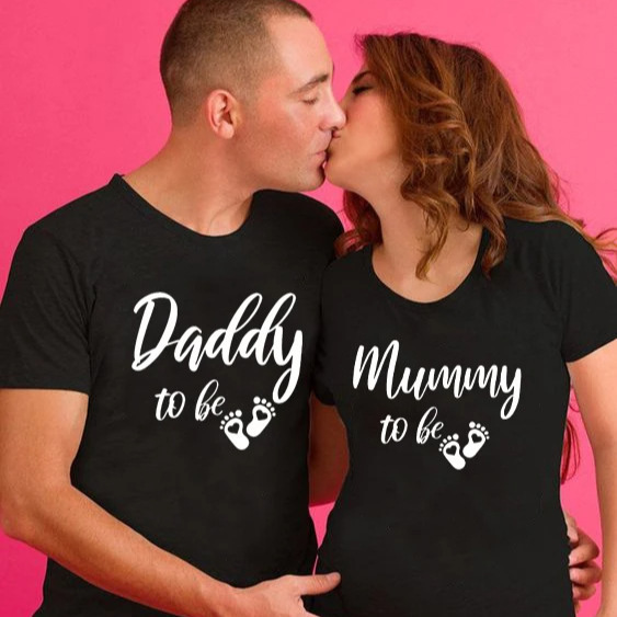 One two = three daddy mommy to be long pregnant women lovers T-shirt fun and funny