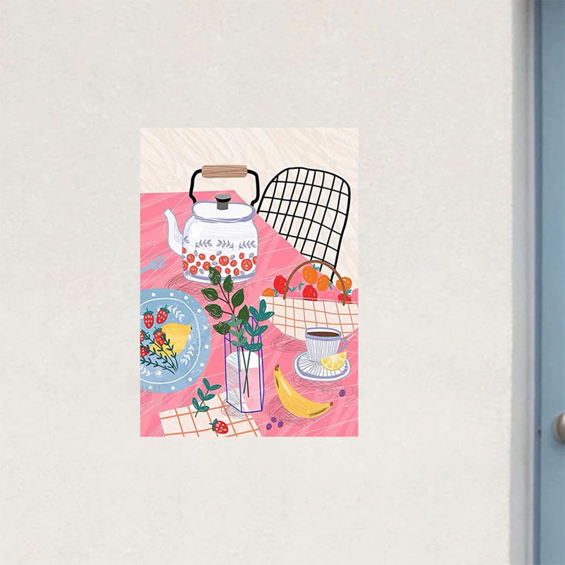 Insfeng Little fresh fruit and vegetable cartel cocina refrigerador comedor pared pegatinas dormitorio arte ilustración decoración pegatinas image 7