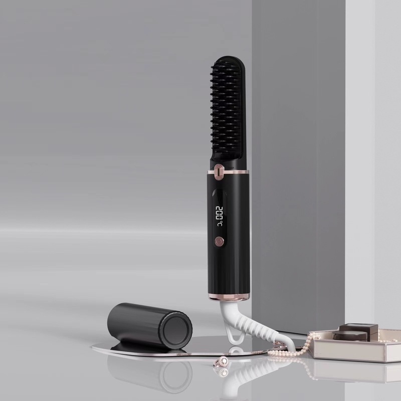 新しい充電式ワイヤレスヘアストレートニングコームポータブルミニストレートプレートは髪を傷つけませんヘアアイロン女子寮旅行ポータブル|undefined