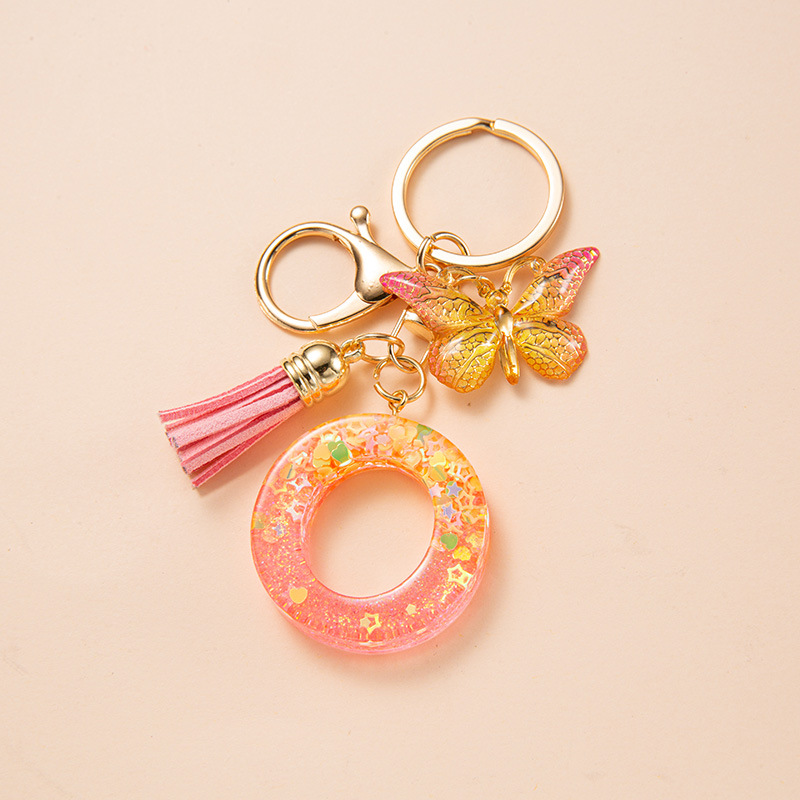 24g Weight Bag Pendant, Keychain Classification 1 Piece Quantity Holiday, Daily Occasion Resin Material Letter, Butterfly Pattern Unisex Gender Elegant, Commute Style Elegant Commute Letter Butterfly Resin Unisex Bag Pendant Keychain 6