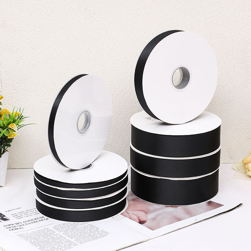 廠家批發0.3cm-5cm黑色加密滌綸帶髮飾禮品包裝布置彩帶DIY蝴蝶結