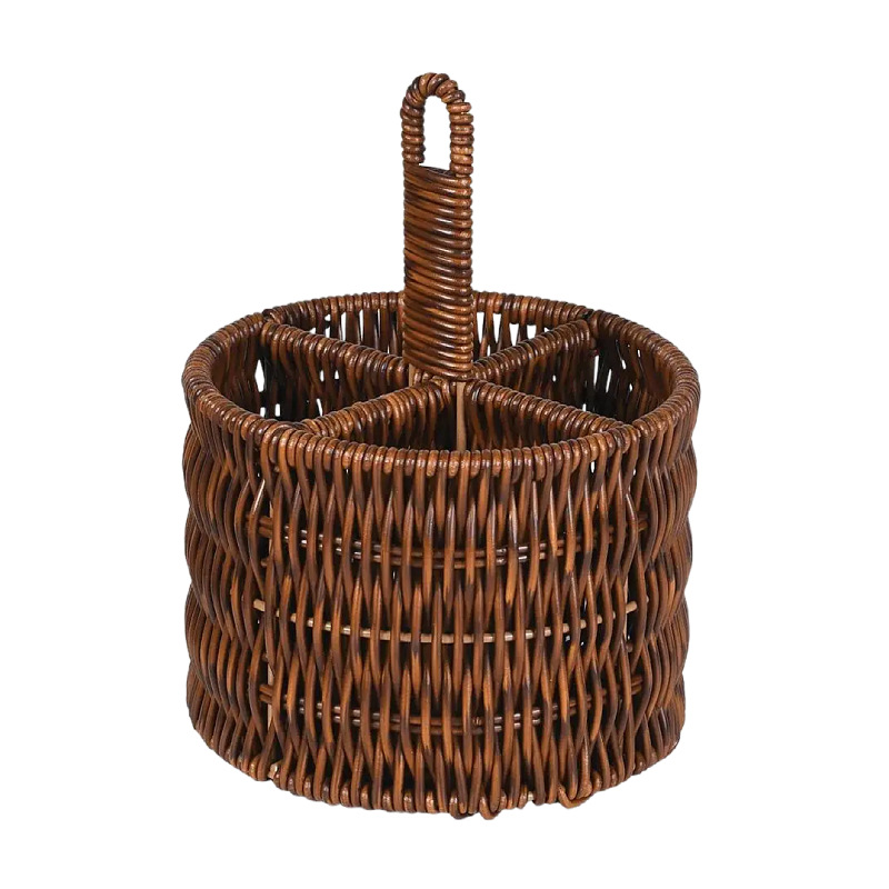 palillos de tubo de imitación de caña trenzada palillos jaula caja de almacenamiento cubiertos de cocina cubiertos de almacenamiento cuchillo y tenedor cubiertos de drenaje rack