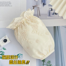 双层蕾丝女袖套短款韩版好看的套袖办公套袖防脏护袖新款袖头米色