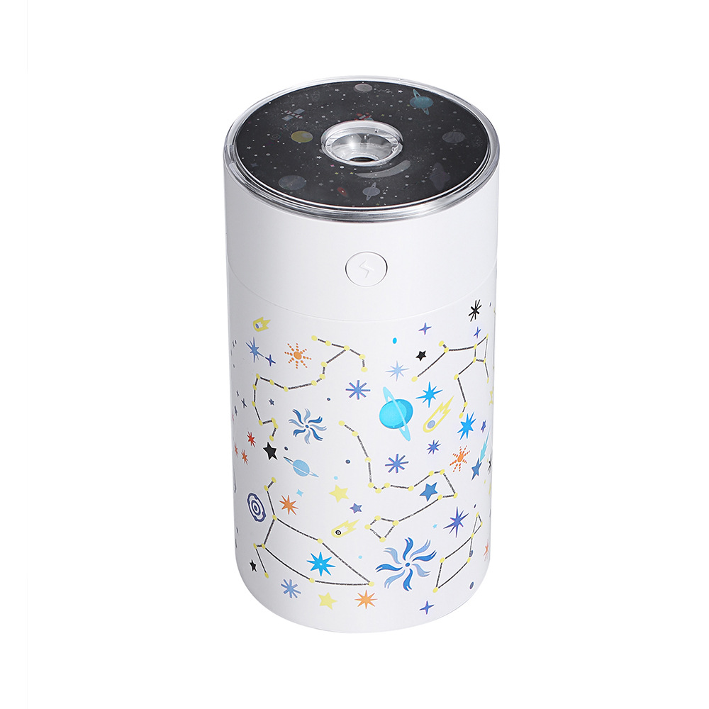 새로운 라운드 별이 빛나는 하늘 가습기 USB250ML 스프레이 꿈 프로젝션 공기 정화 습도 두 조각 무료 배송