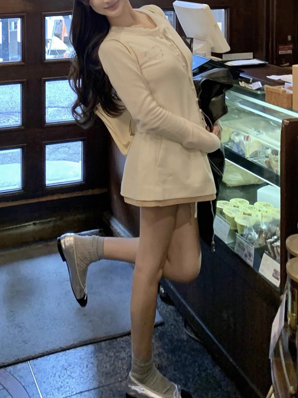 秋装新款针织开衫外套女秋季毛衣系带镂空背心套装两件套洋气|undefined