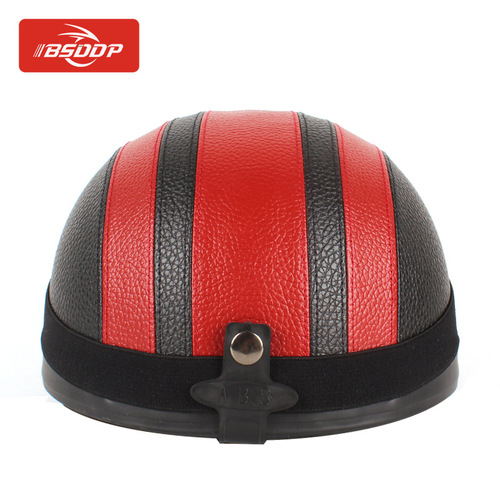 BSDDP factory direct sales motorcycle Harley PU helmet with goggles summer sunshade breathable men's and women's riding half helmet